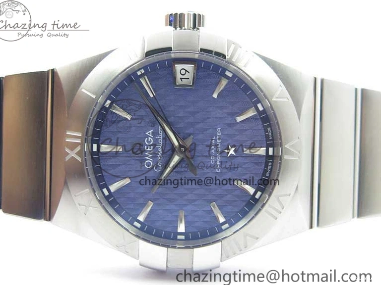 0205 SunProtective Constellation 38mm SS VSF 1:1 Best Edition Blue Textured Dial on SS Bracelet A8500 Super Clone 7917